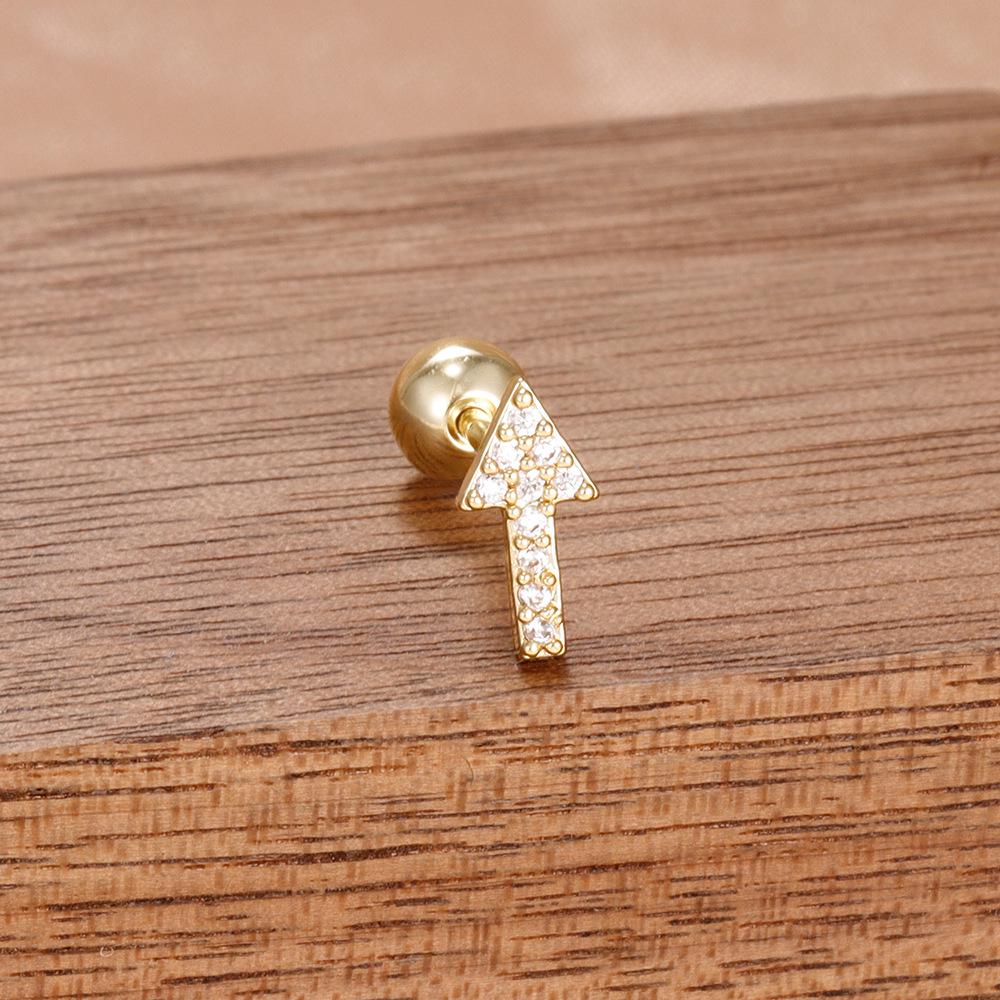 Зеленый Цирконий в форме Геккона - Серьга-гвоздик в ухо - Креативная Серьга с Маленьким Животным