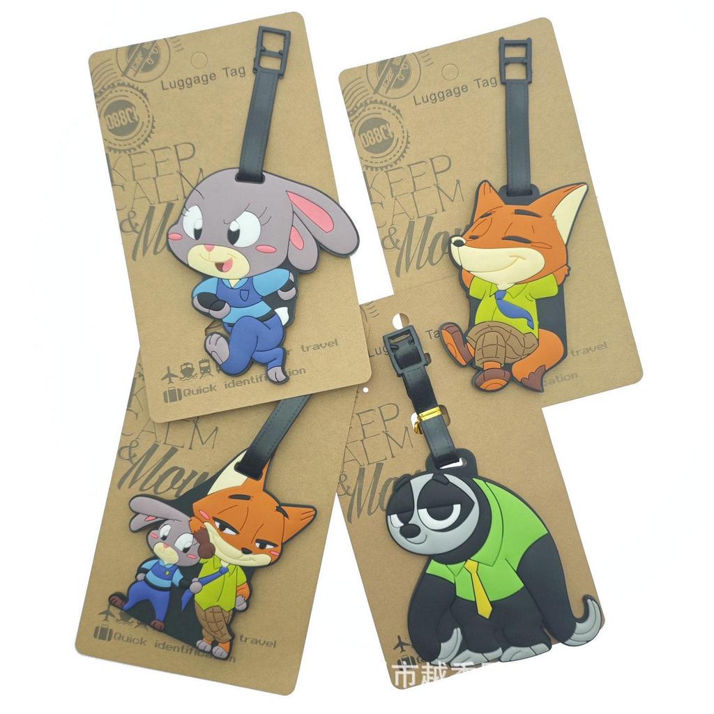 Zootopia Cute Cartoon Silicone Luggage Tag - Judy, Nick, Sloth Design