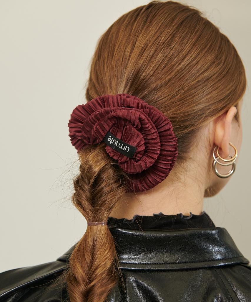 Unmute Pleated Big Scrunchie_Burgundy