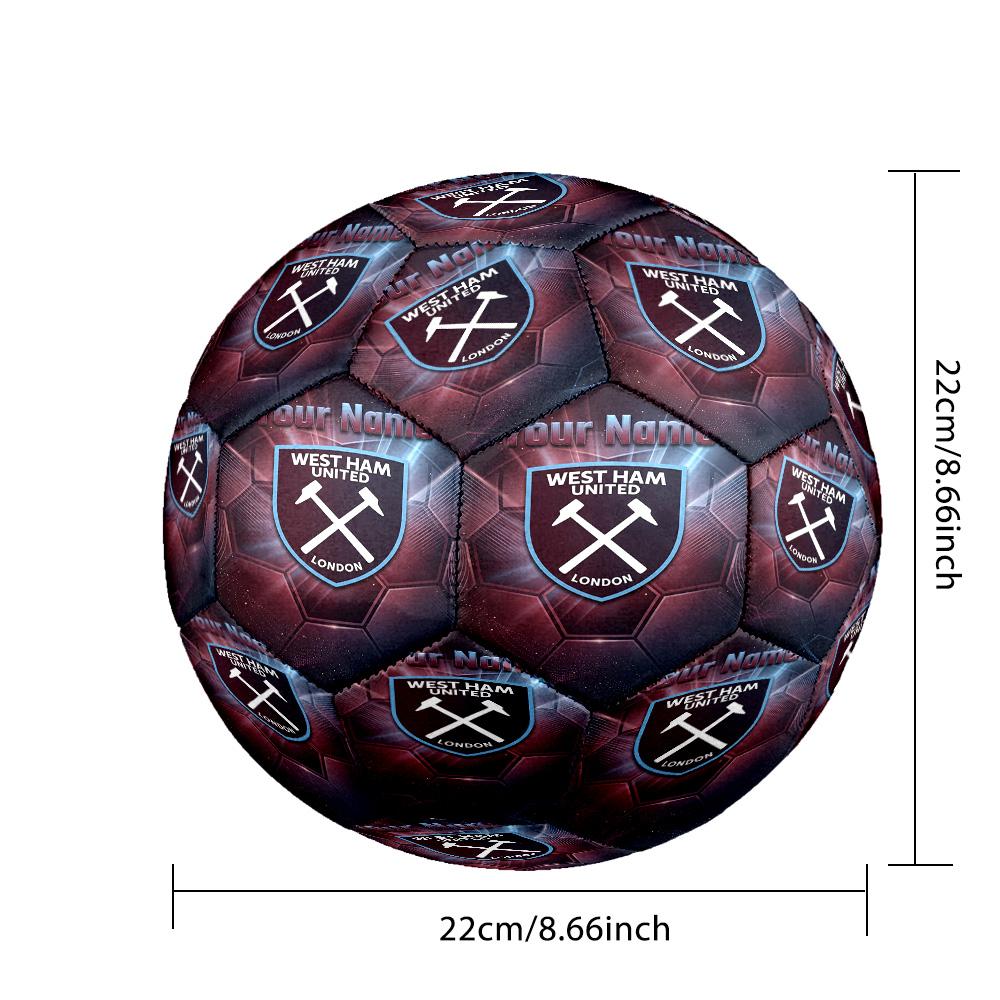 West Ham United FC Fashion Size 5 Football Wearproof Non‑Slip Soccer Ball For Sports Training Entertainment Use