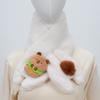 Women’s Cute Korean Faux Rabbit Fur Scarf: Thick, Warm, Plush, Versatile Neck Warmer for Autumn & Winter; Trendy Style for Students & Children.
