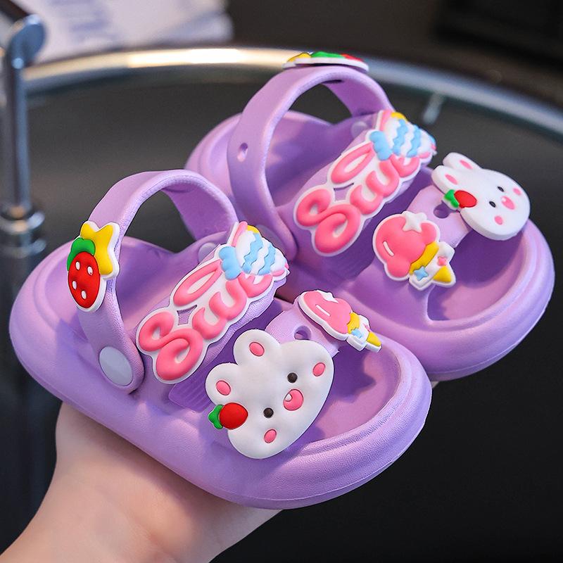 Girls Sandals Children Summer Baby Indoor Soft Bottom Infant Anti-slip Rabbit Slippers Boys Soft Bottom Sandal Slippers