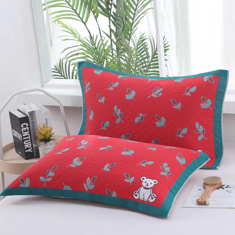 Set Asciugamano Cuscino Cotone a Quadri Extra Large e Spesso - Garza per la Casa Resistente alle Macchie per Coppie, Studenti