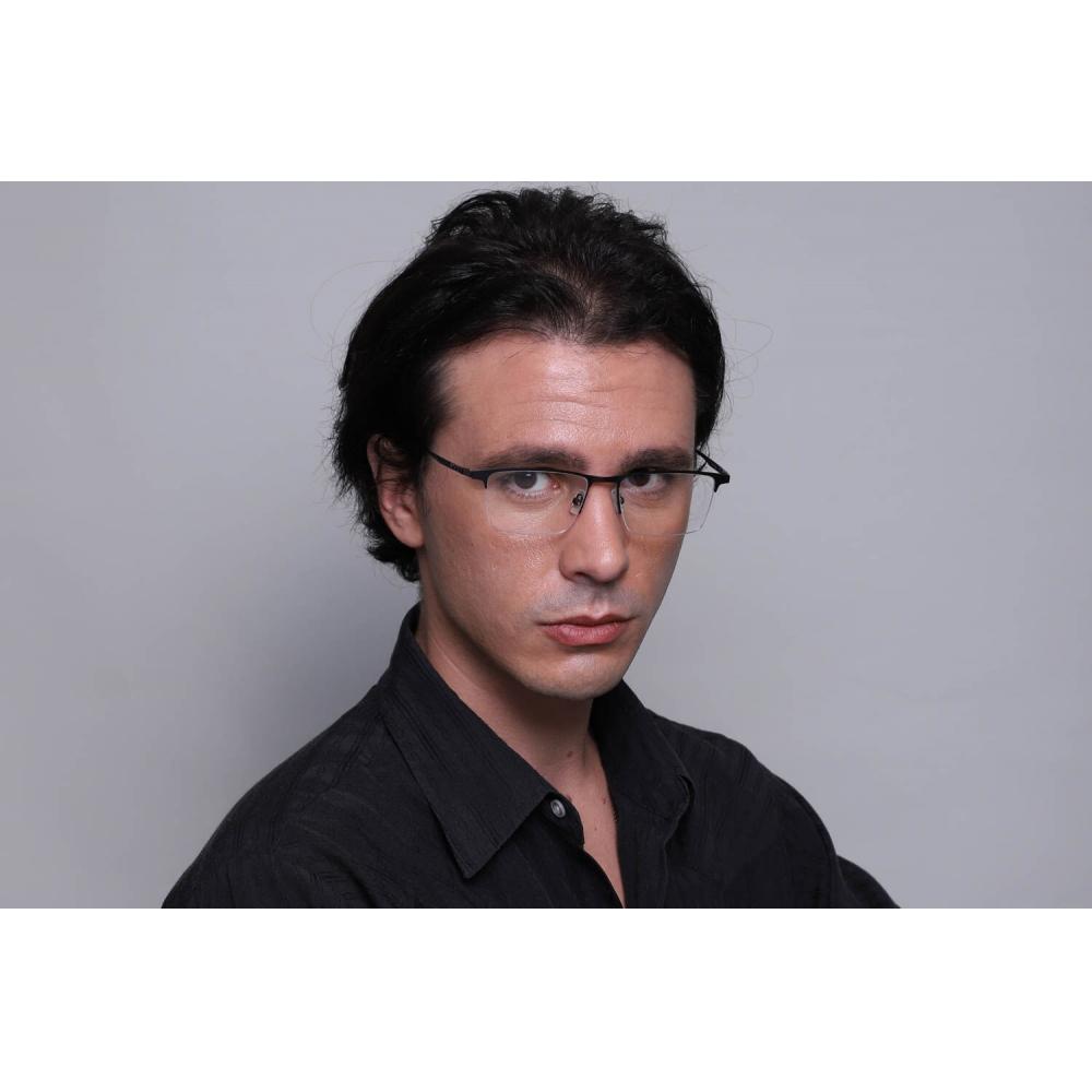 Semi Rimless Rectangle Matte Black Smartbuy Collection Saver 908c Fashion Men Eyeglasses