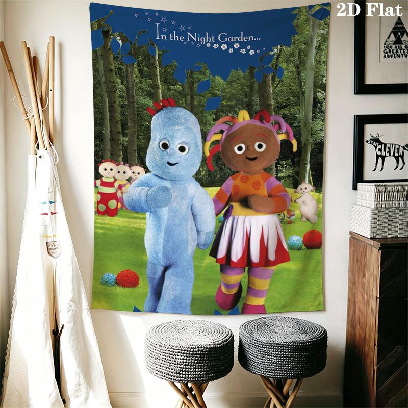 In The Night Garden Wall Tapestry Aesthetic Wall Hanging Printed Fabric Blanket Decorative Tapestries for Bedroom Living Room Home Decor