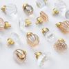 Gold Base Kitchen Cabinet Knobs Champagne / Transparent Drawer Pull Handles  Dresser Drawer