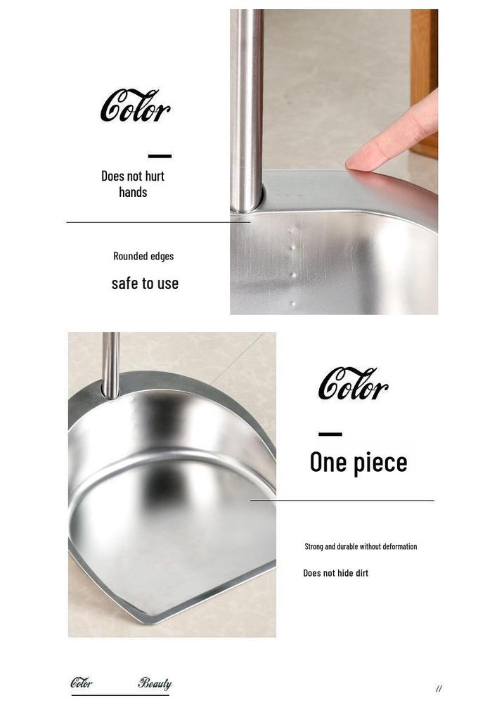 Stainless Steel Extra Thick Dustpan & Broom Set for Household Use