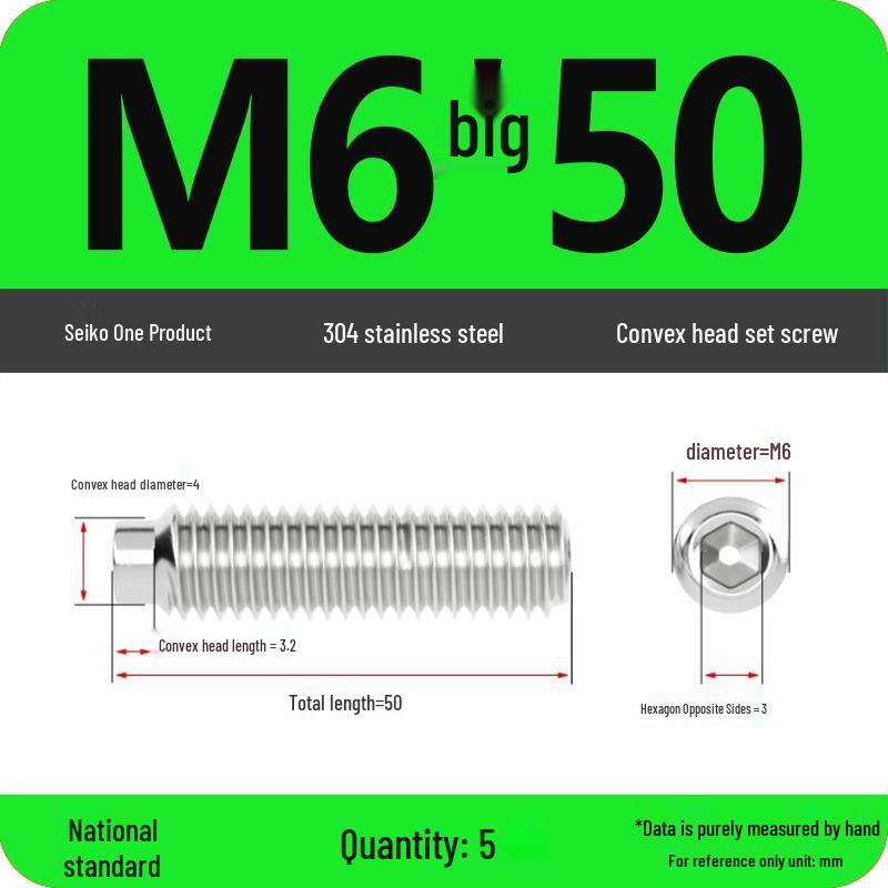 304 Stainless Steel Cup Point Grub Screw - Sizes M3 To M10