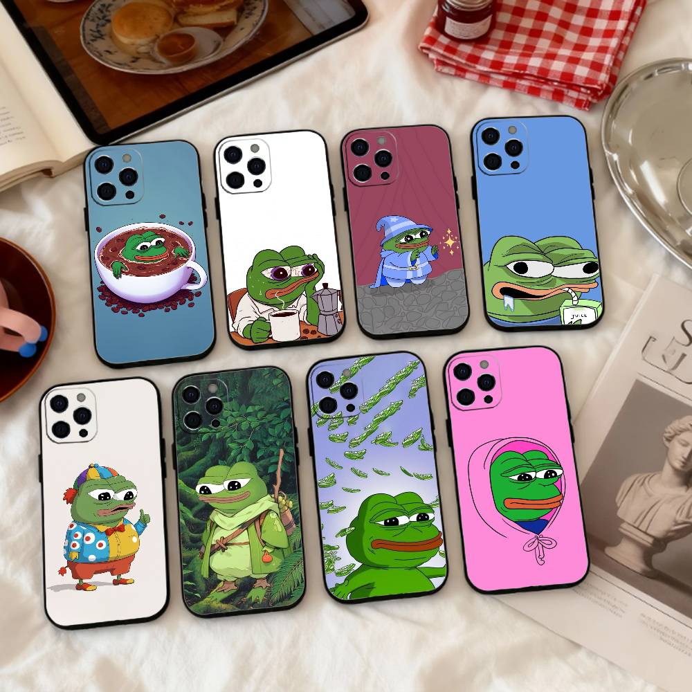 P-Pepe the Frog Phone Case Silicone Soft For IPhone 17 16 15 14 13 12 11 X XR Plus Pro Max Plus