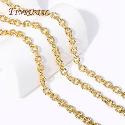 4.7MMX6MM 18K Gold Plated Metal Textured Cable O Shape Chain For Making Jewelry,High Quality Spool Chains DIY Jewelry Findings