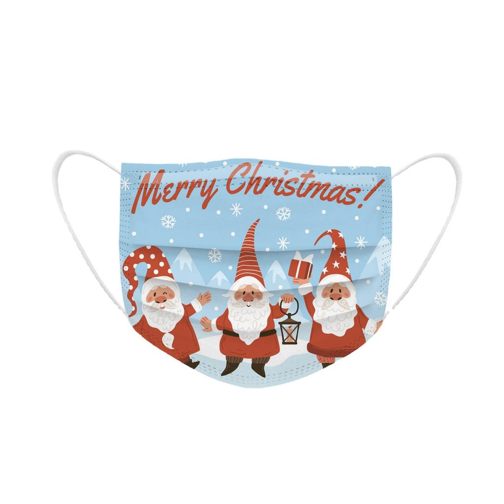 20 Stück Gesichtsmaske für Erwachsene Einweg-Gesichtsmaske Weihnachten 3D-Druck 3-lagig Ohrschlaufe Unisex Mundschutz Mascarillas Kinder Maske