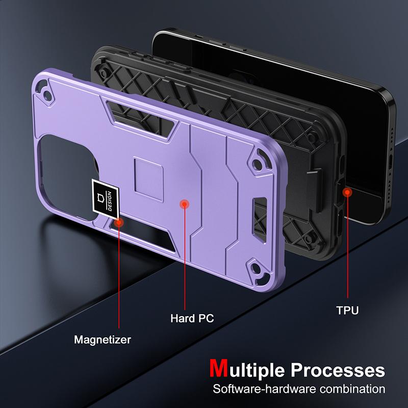 For Samsung M52 M53 M54 Armor Shockproof Magnetic Phone Case For Samsung Galaxy M52 M53 M54 Solid Color Hard PC+TPU Back Cover