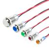 6mm 8mm 10mm 12mm Red White LED Indicator Pilot Light Signal Lamp Pilot Wires Switch Panel Mount