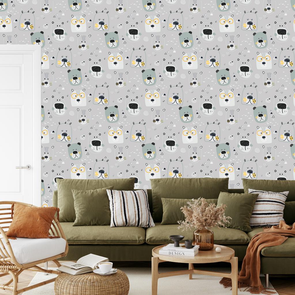 Cute Teddy Bears Wallpaper for Living Room and Bedroom 50x1000