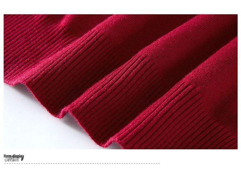Mamin top s výšivkou z vlnenej zmesi: Jarný & Jesenný Ležérny Sveter Plus Size pre Ženy Stredného Veku & Staršie