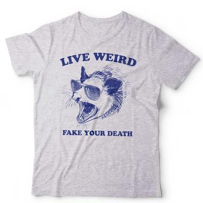 Camiseta Opossum Viva Estranho Finja Sua Morte Unissex Engraçada Meme Opossum Animal
