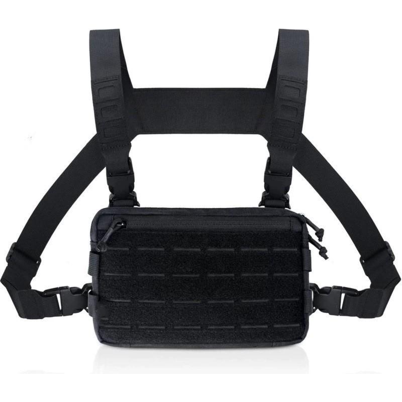Taktická hrudní brašna pro muže, Běžecká hrudní taška s předním poutkem, Recon hrudní postroje pro lov, Outdoor EDC