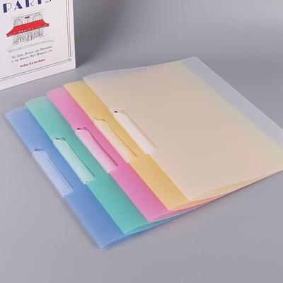 A4 Transparent Side-Opening Rotary Folder with Pull-Rod Clip
