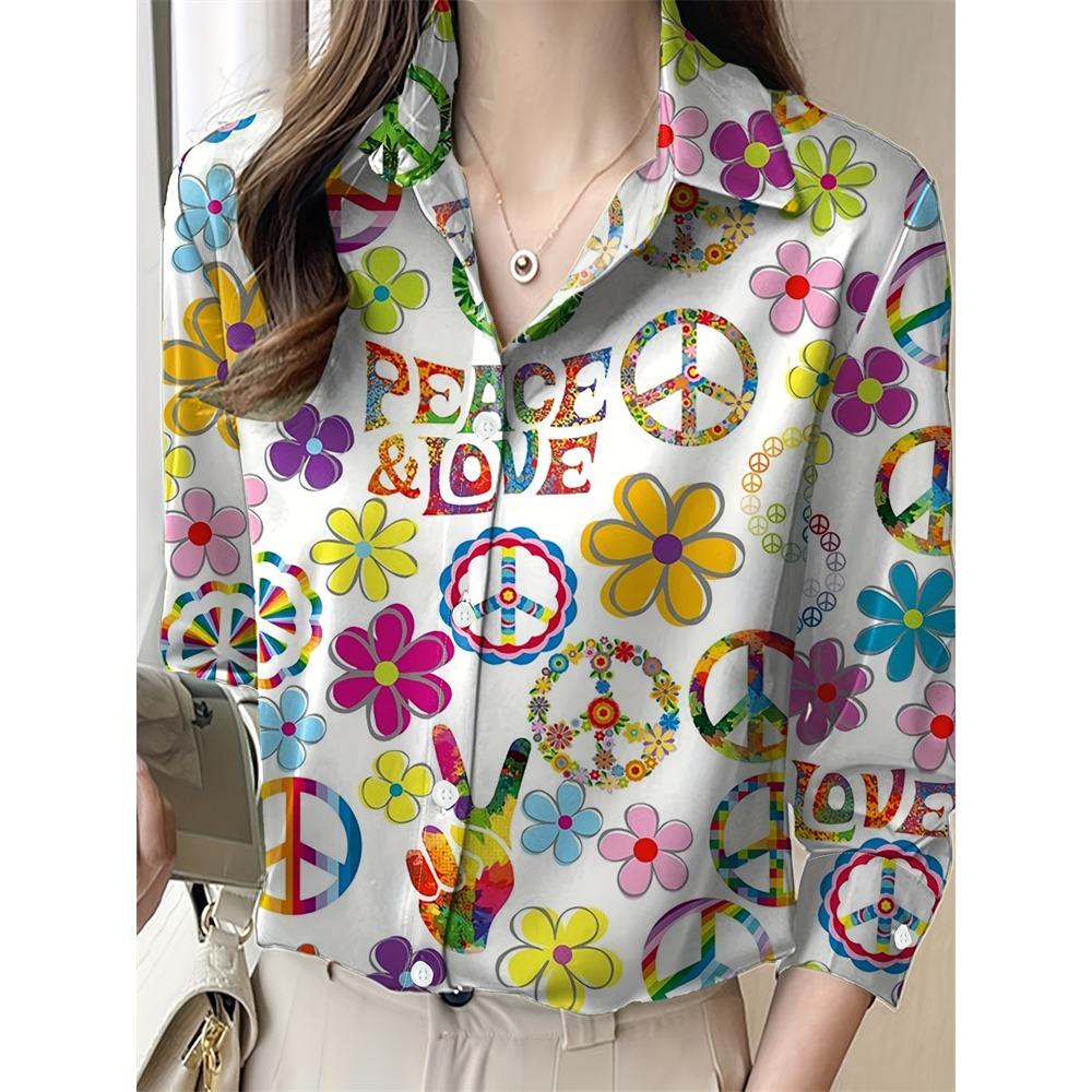 2025 New Women's Plus Size Shirt Fashionable Floral Pattern Suitable For Everyday Commuting Women's Shirt With Lapel Design