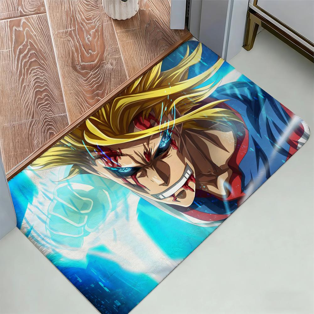 Anime Academia All Might Cartoon Floor Mat Cozy Flannel Soft Thick Non-Slip Mat For Living Room Bedroom Kitchen Decor Rugs