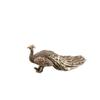 Solid Brass Peacock Ornament: Long-Tailed Desktop Handle, Tea Ceremony Pet, Cast Bronze Ware, Micro Landscape Piece.