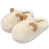 Cute cotton slippers women's season couple three-dimensional ears men's plush warm home household fluffy slippers men