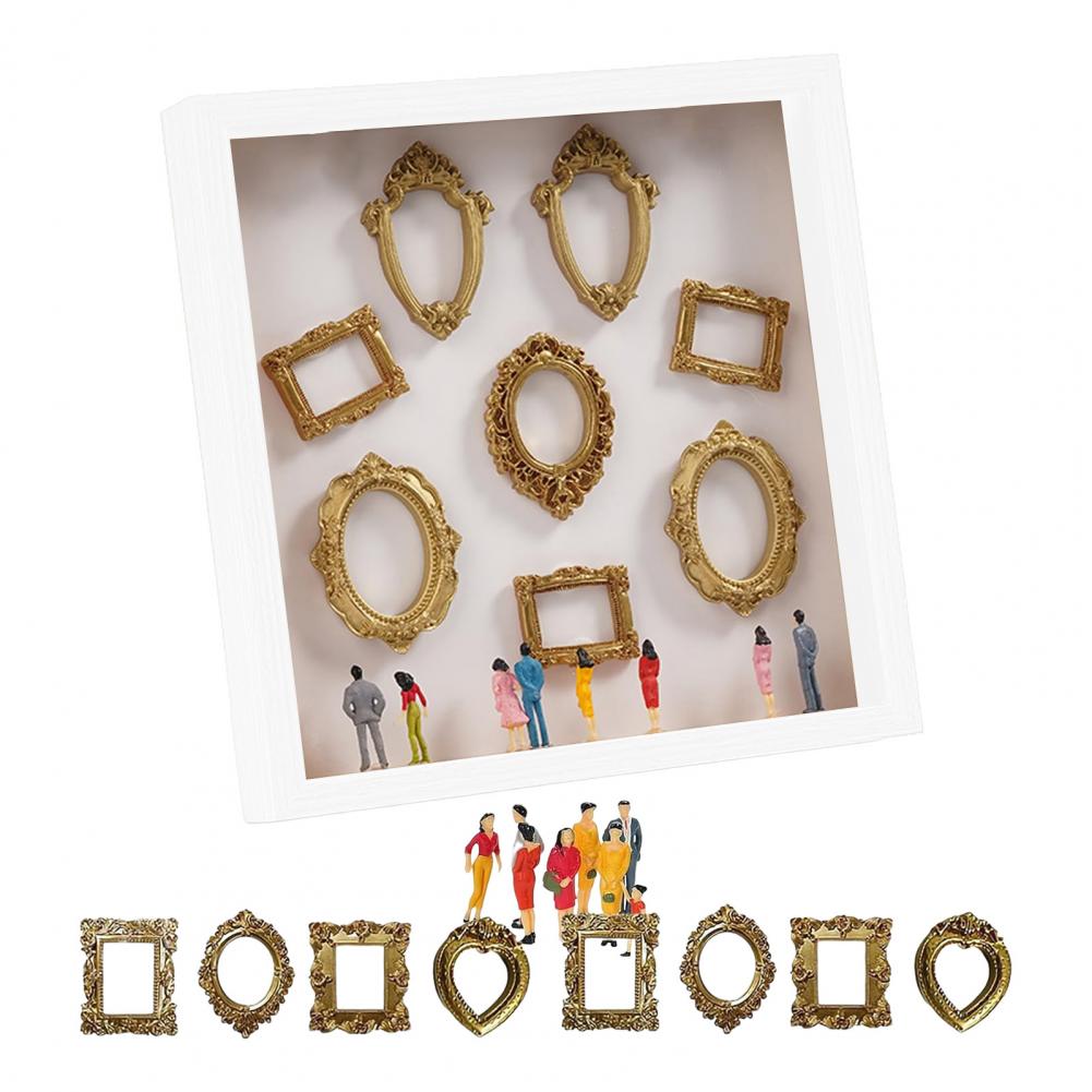 Custom Picture Frame Diy Mini Museum Silhouette Box Kit with Light Custom Memory Display Frame Gold Miniature for Anniversary