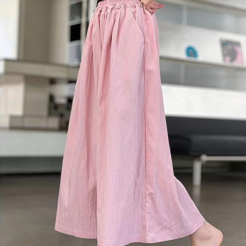 Summer Girls' Dress Pants Solid Versatile Thin Children Straight Leg Pant Loose Casual Children Casual Skirt Trousers