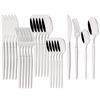 24Pcs Black Dinnerware Set Stainless Steel Tableware Knife Fork Coffee Spoon Teaspoons Cutlery Set Party Kitchen Flatware