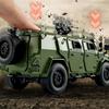 1/18 DONGFENG Warrior Military Alloy Armored Car Model Diecasts Metal Tank Explosion Proof Car Off-road Vehicles Model Sound Light Kids Toys Gift