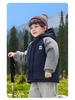 2025 New Boys' Thickened Hooded Cotton Jacket - European Winter Style with Contrasting Colors for Toddlers and Children