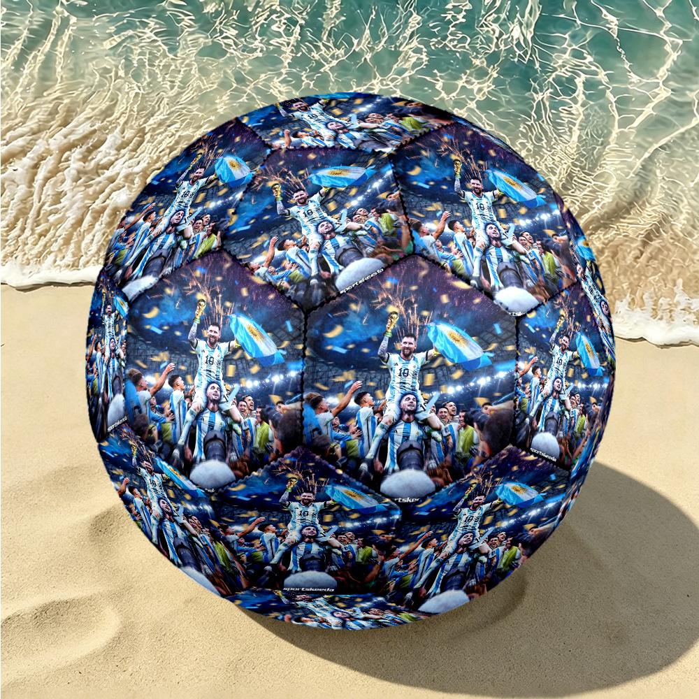 1pc Messi Celebration Soccer Ball Size 5, Suitable for Practice Matches/tournament Training for Sports, Lightweight and Durable. C70111