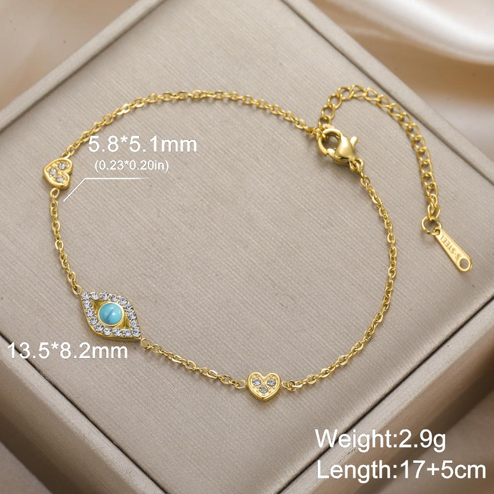 Dawapara Evil Eye Bracelets for Women Protection Good Luck Charm Greek Evil Eye Bracelet Stainless Steel Jewelry