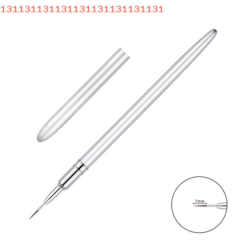 Detail Painting Pen for Nail Design Manicure 7/9/11/15/20mm Drawing Tool for Lines Silver Nail Art Liner Brushes Set 5 Sizes