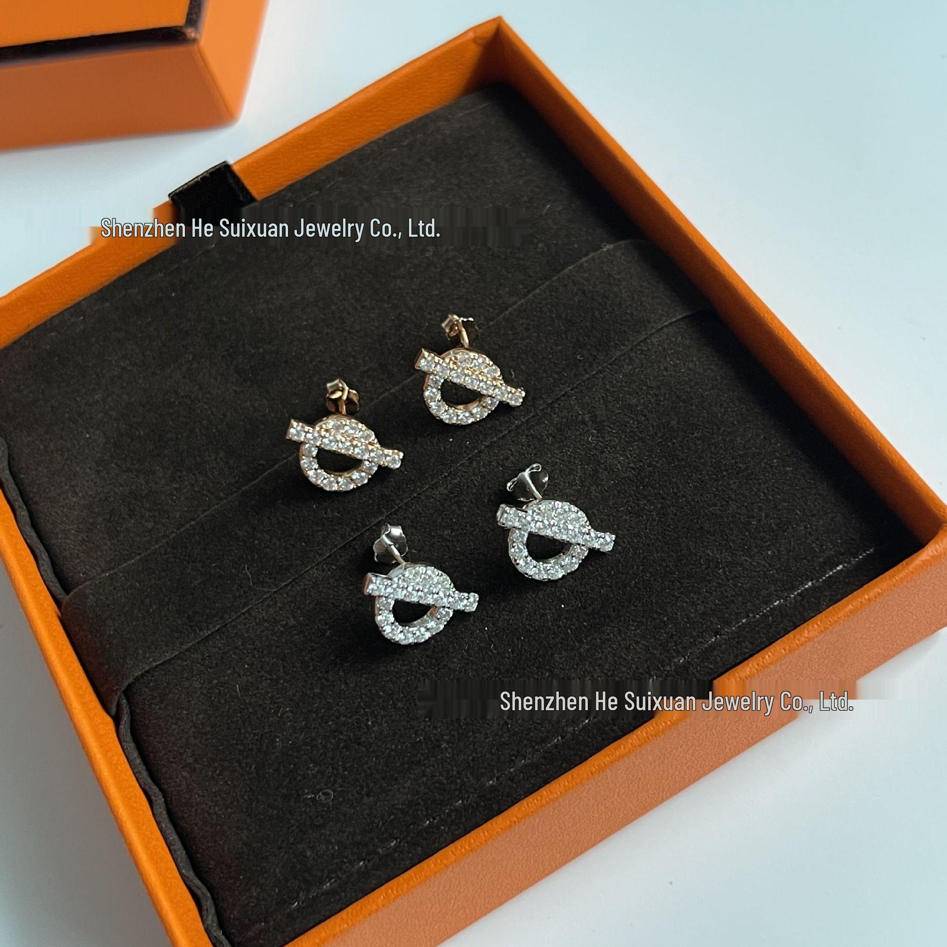 

18K Rose Gold-Plated 925 Sterling Silver Pig Nose Stud Earrings for Women – Fashionable & Versatile 925 Silver рожевий колір золота