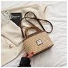 Textured Bamboo Handle Woven Bag for Thailand Tourism and Vacation Fashion Crossbody Straw Woven Bag