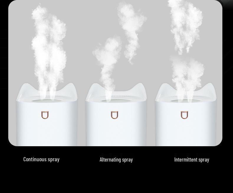 New 3L Double Spray USB Humidifier: Silent Air Purifier for Home, Bedroom, and Office.