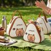 Portable Triangle Insulated Bento Box Storage Bag Cute Cartoon Oxford Thermal Lunch Bag For Outdoor Travel Picnic Mini Handbag
