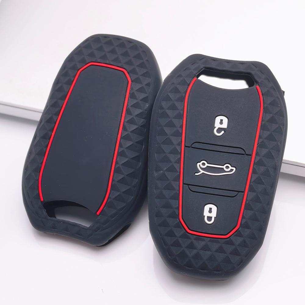 Key Fob Cover for Peugeot 3008 5008 208 308 408 508 4008 C3 Anti-Scratch Surface Shockproof Structure Soft Grip Texture Easy Install Design