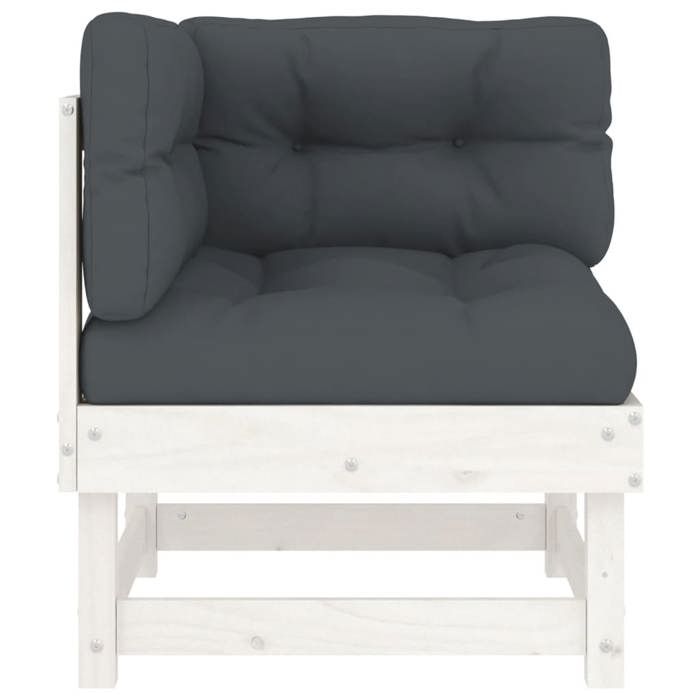 VidaXL Corner Sofa with Cushions White Solid Pine Wood, Garden Sofa, Outdoor Sofa, Patio Sofa, Sofa of 825423