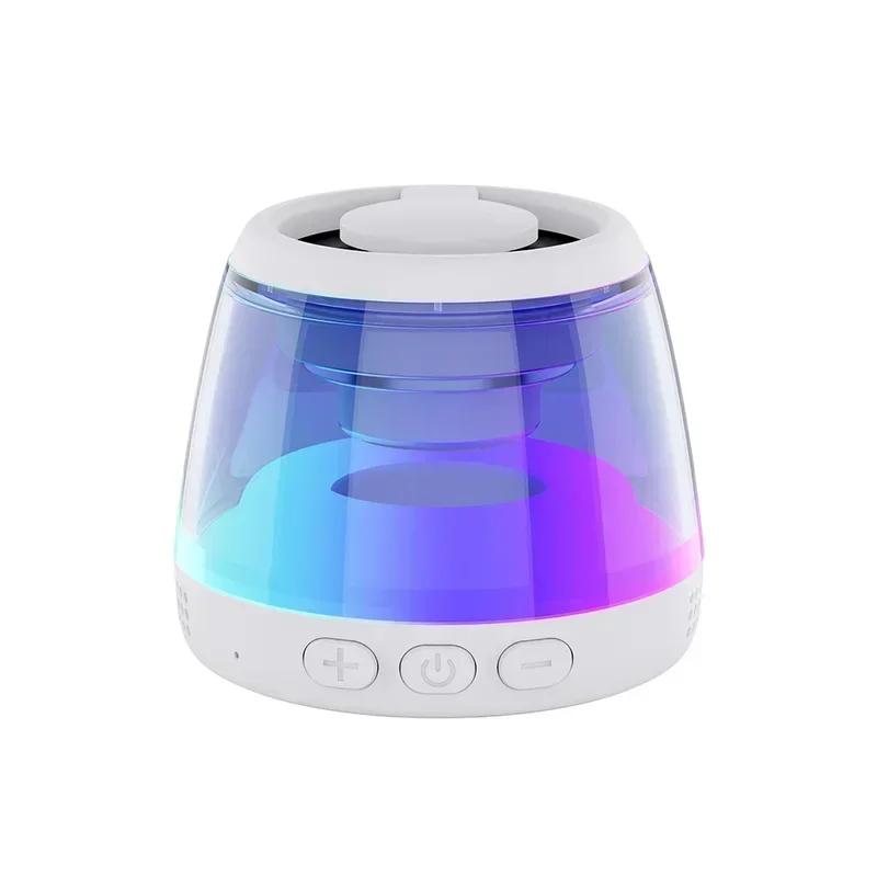 

Outdoor Magnetic Bluetooth Speaker Wireless Portable Mini Travel Stereo Speaker with RGB Color Light and Phone Holder for Ios білий