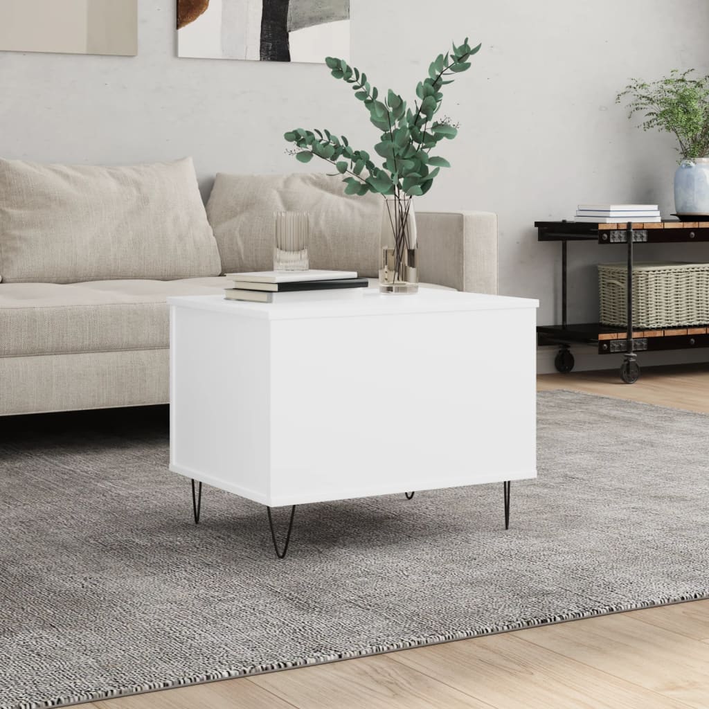 White Coffee Table 60 x 44.5 x 45 cm Particleboard