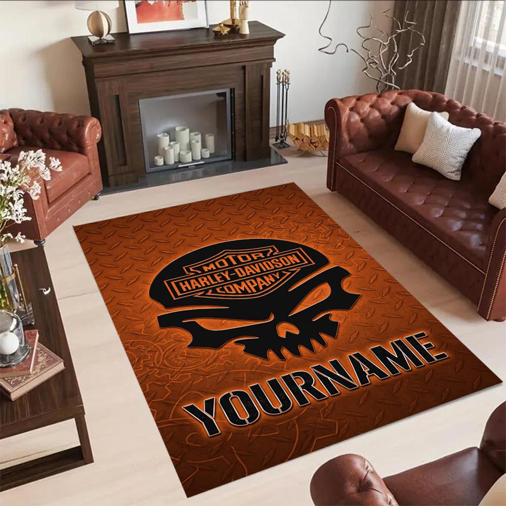 Harley-davidson Motorcycles Personalized Text Carpet Perfect for Outdoor Bedrooms Dormitory Balcony Anti-slip Rug Anime Office Decor