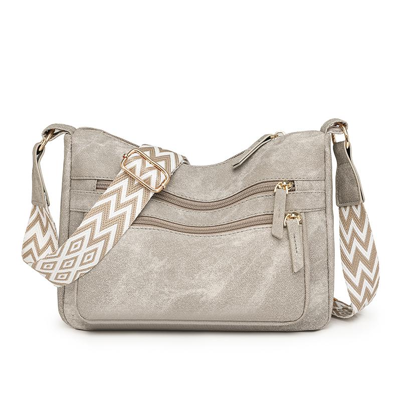 Women's Shoulder Bag Solid Color Vintage Shoulder Bag Large Capacity Commuter Crossbody Bag