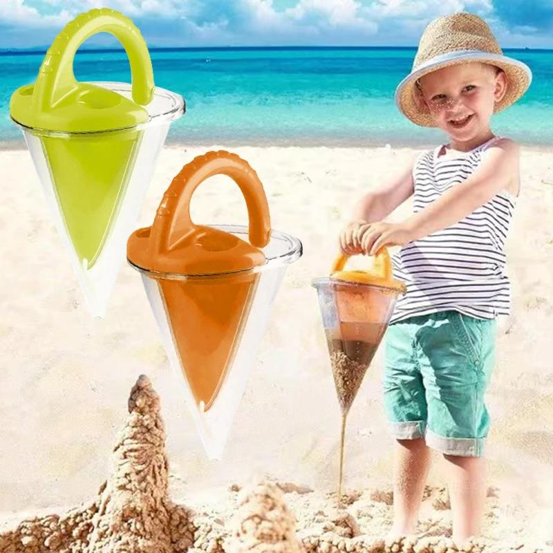 Children Beach Wash Sand Overflow Funnel Outdoor Family Sand Hopper Creative Beach Pile Sand Spills Out Of A Hand-Held Funnel