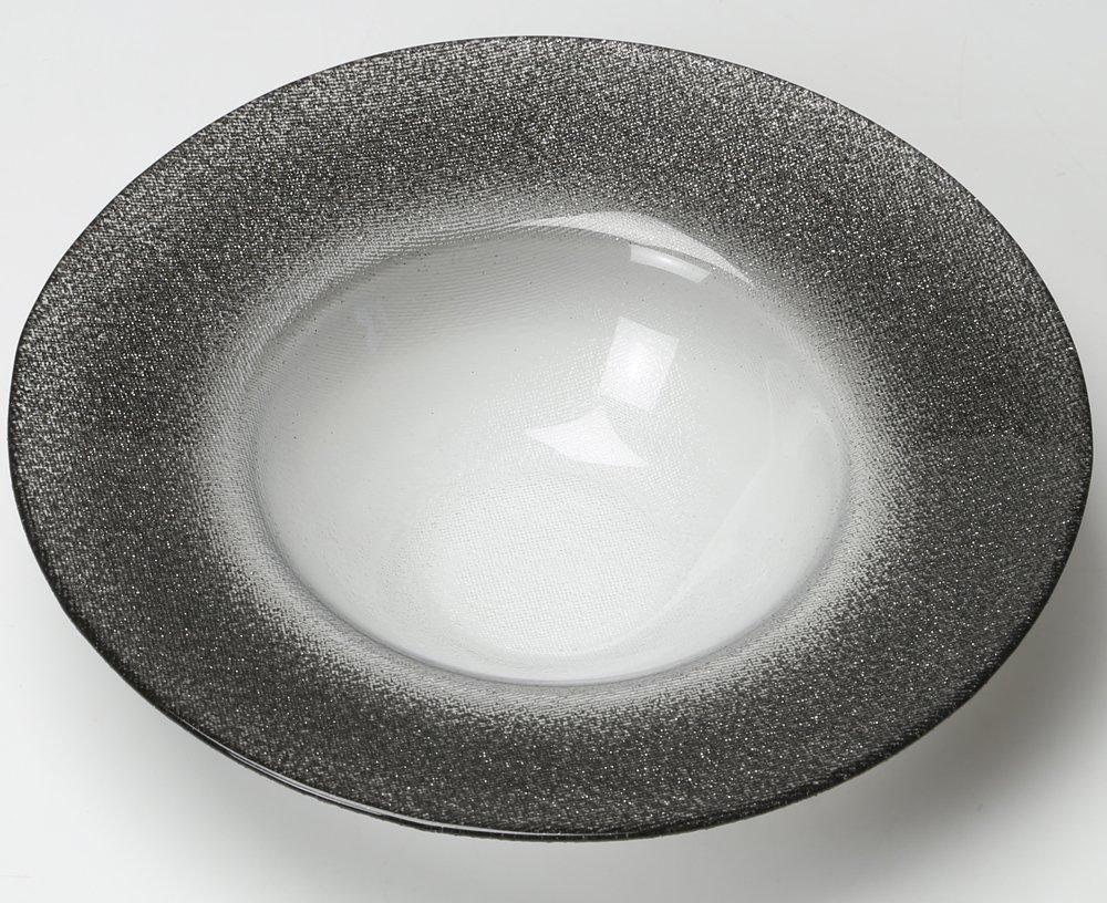 Vetro Felice Bowl, Medium, 19.5cm, Dark Gray, "Happy Glass" Glitter, 64620 G019