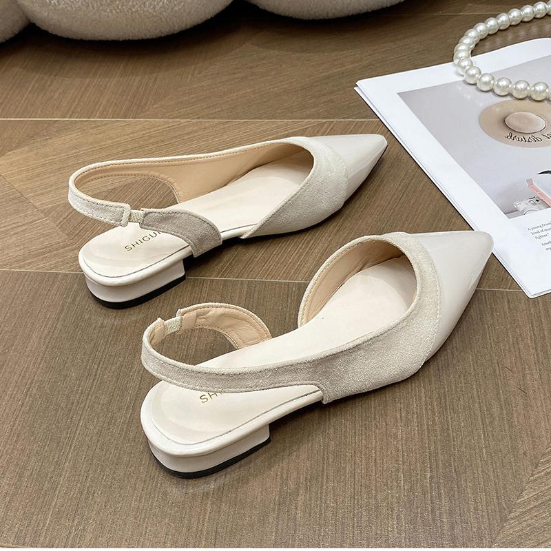 Toe Women Sandals Fashion Slip On Singbacks Shoes Eelgant Outdoor Low Heel Sandalias Shoe