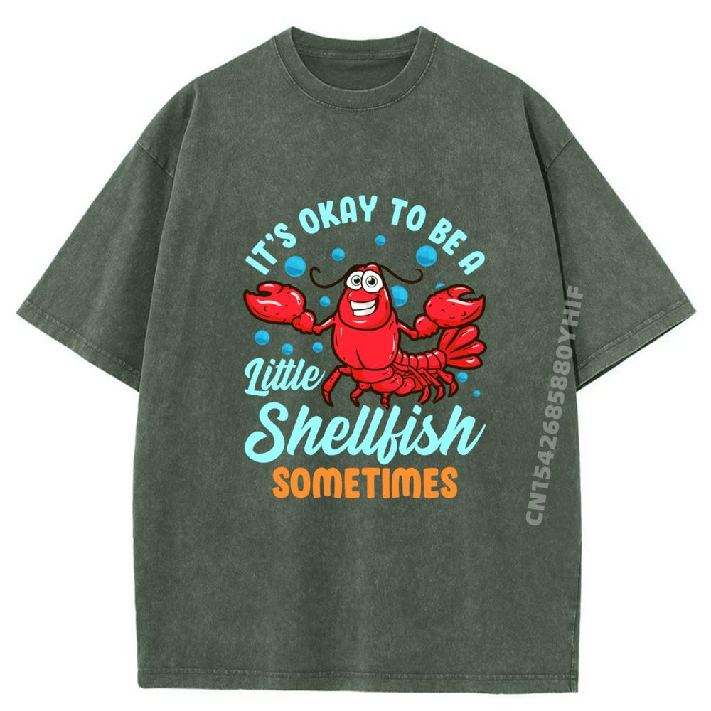 Lobster Seafood Shellfish Food Luxury Designer Mens High Quality Custom T Shirt Mens Funny Washed Clothes