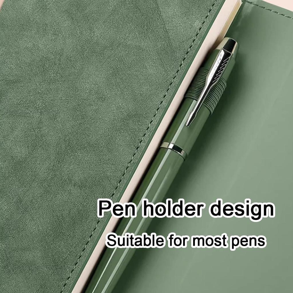 A5 Leather Buckle Notebook, Lined Pages, Business Meeting Record Book, Notepad, Student Diary, Travel Log, 100 Sheets, 200 Pages