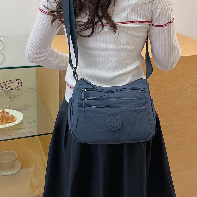 Solid Color Crossbody Bag Women's Multi-Compartment Lightweight Shoulder Bag